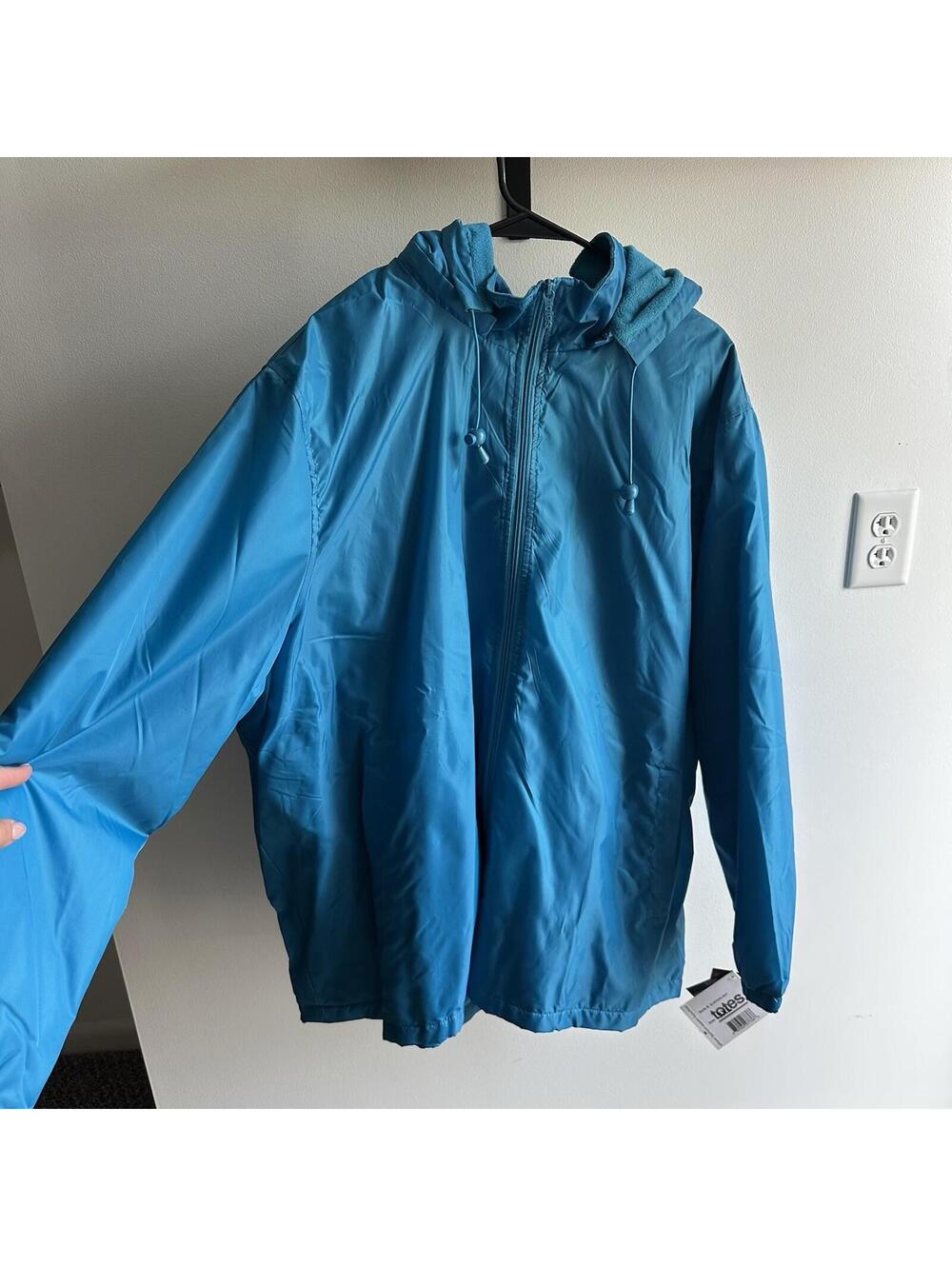 TOTES RAIN Jacket Fleece Lined Blue Zip-up Hood Size 3XL NWT